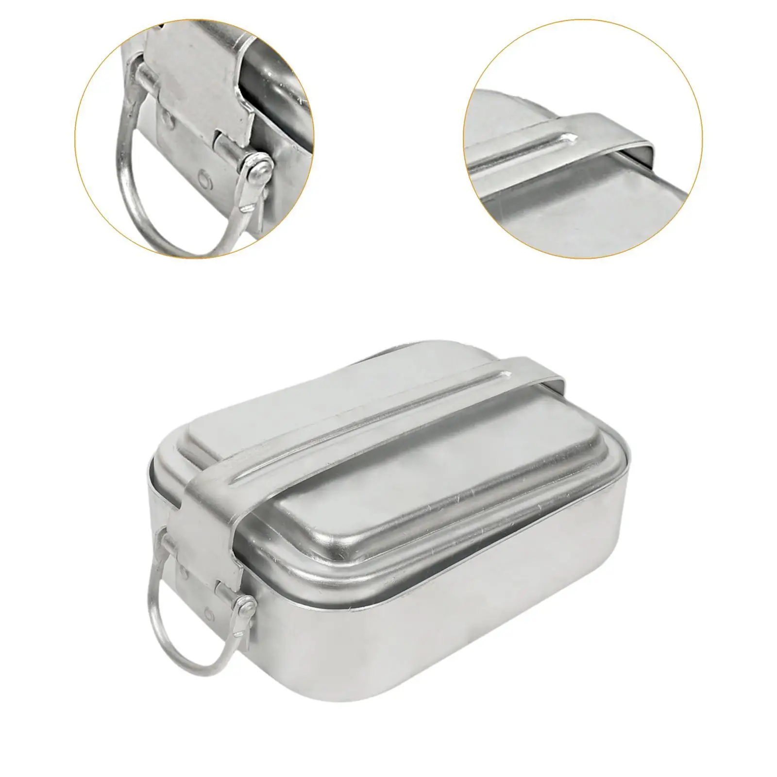 Camping Mess Tin Dinner Box Camping Cookware Leakproof Reusable Rectangle with