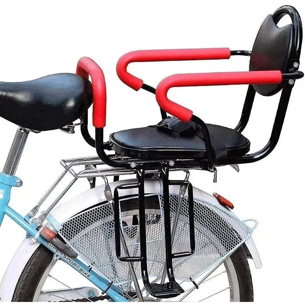 

Child Bike Seat with Cushion and Backrest, Easy Install for Kids' Comfort