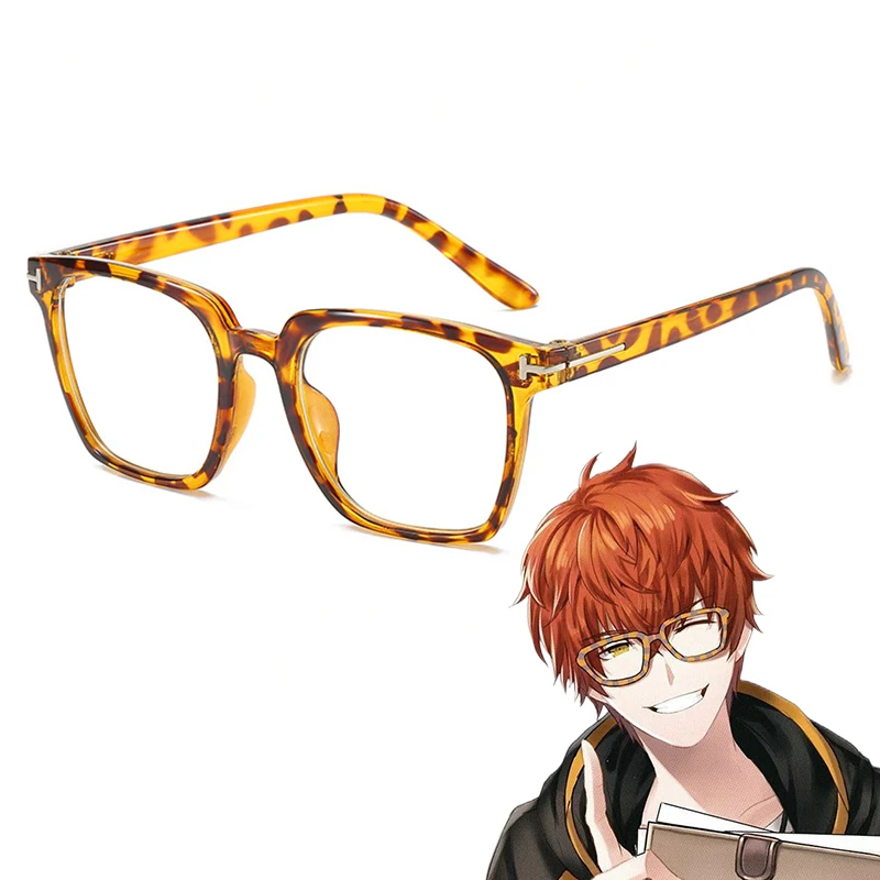 Game Mystic Messenger 707 Eyewear Leopard Glasses Cosplay Props Unisex