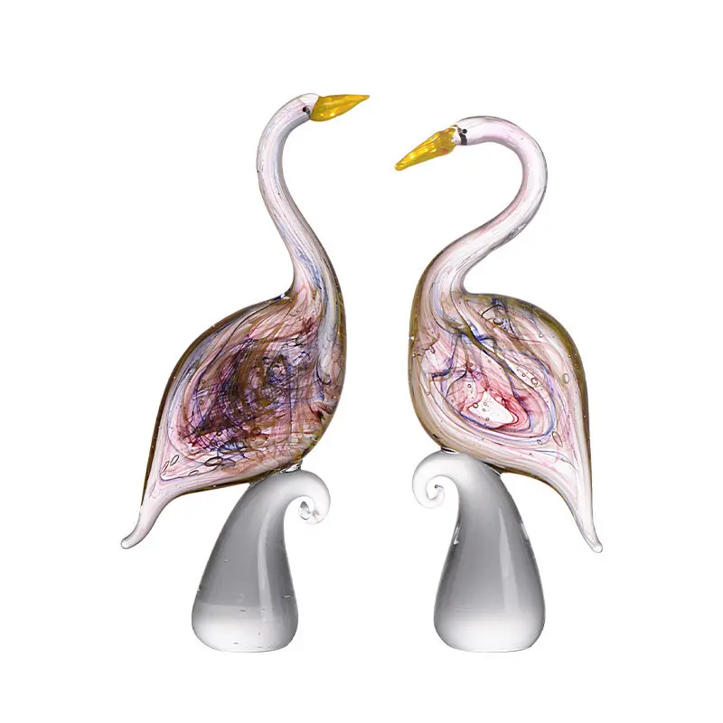 Flamingo glazed ornaments, light luxury high-end living room decorations