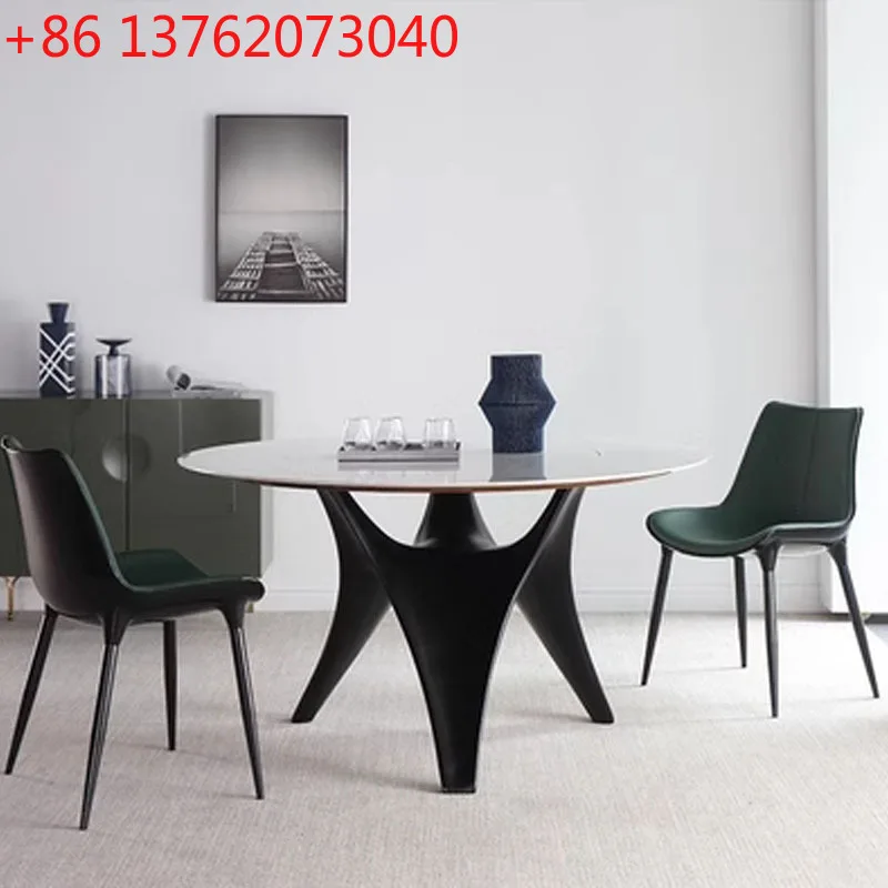 

Итальянский обеденный стол с инкрустацией из каменной плиты, FRP, креативная легкая роскошная маленькая квартира