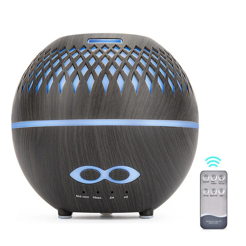 Humidificateur d'air à ultrasons avec lampe LED, diffuseur d'arômes, brumisateur d'aromathérapie, télécommande, diffuseur d'huiles essentielles