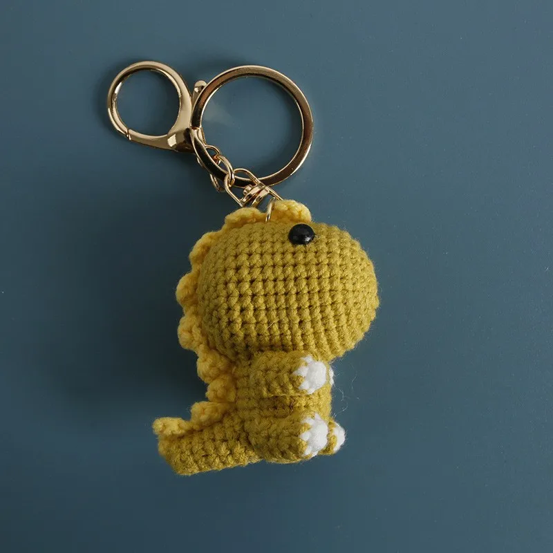 

Забавные вязаные брелоки-динозавры ручной работы, подвески в виде милых животных, индивидуальные аксессуары