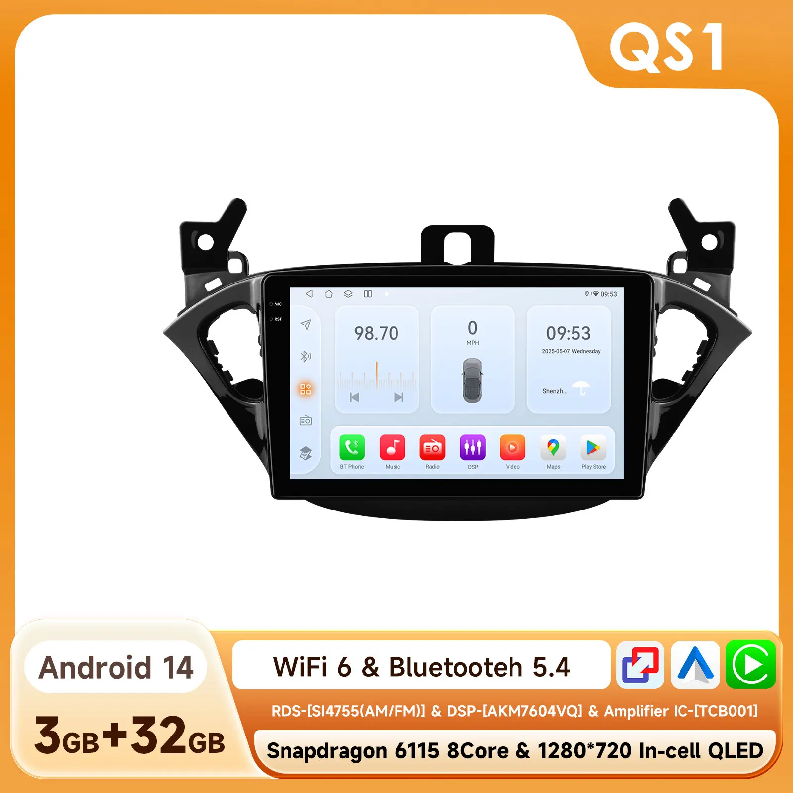 Hizpo Auto Smart Systemen Radio voor Opel Adam 2013-2016 voor Corsa E 2015-2019 CarPlay Android Auto Autoradio GPS navigatie Wifi