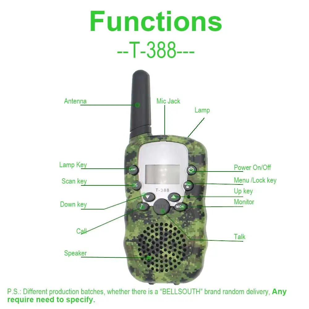 Jual 2 Buah T388 Mini Walkie Talkie Radio Anak 0.5W UHF 462-467MHz 22CH Radio Portabel Stasiun Radio Genggam Hadiah