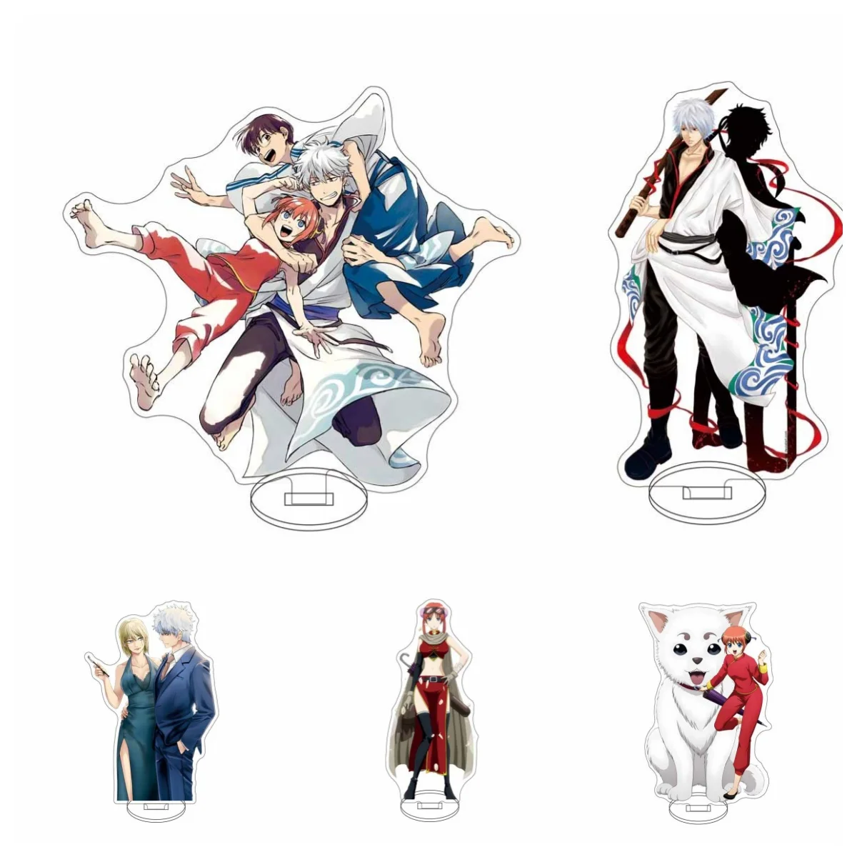 Anime Gintama Okita Sougo Hijikata Toushirou Acrylic Stand Keychain Desktop Decor Figure Cute Collection Gift for Fans