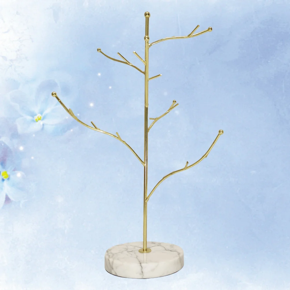 

Large Tree Shape Jewelry Holder Marble Display Stand Desktop Organizer for Earrings Necklaces Rings Bracelets Jewelry Stand Tree