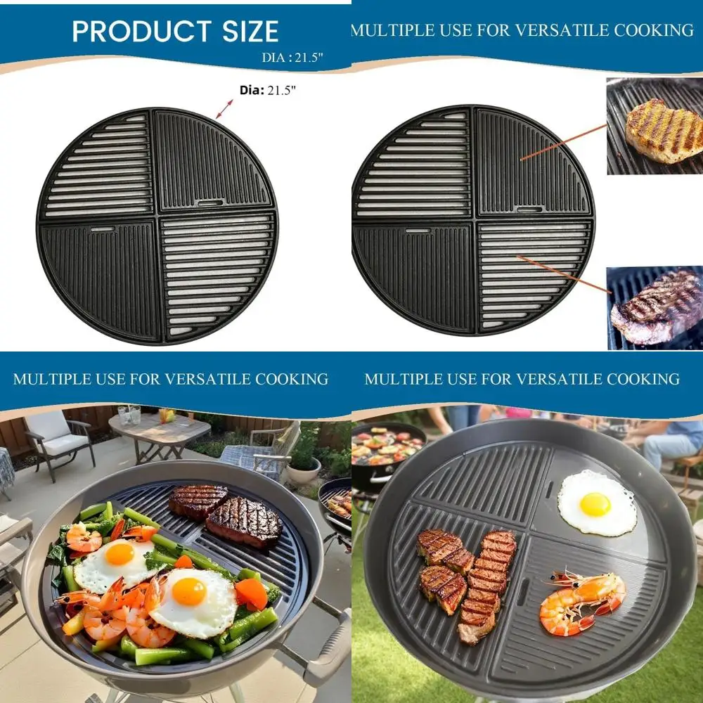

Universal Cast Iron Grate for 22.5 Charcoal Grills: Weber, Grilldome, SnS, Recteq, Outdoorchef, Masterbuilt, Napoleon