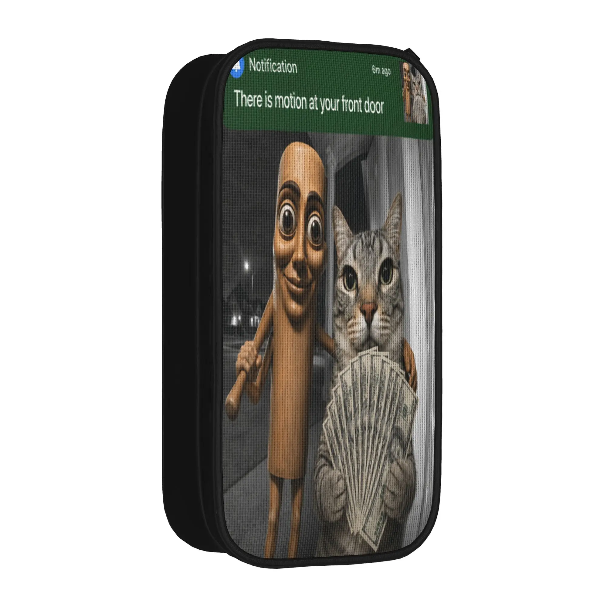 There is Motion at Your Front Door Tung Tung Tung Sahur Cat Pencil Case Girl Fashion Pencil Pouch Back To School Pencil Cases