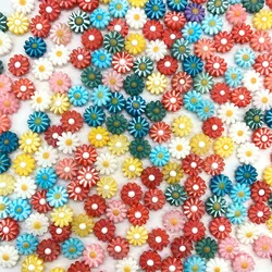 6-12mm Daisy Shape Natural Shell Beads Multi Color Dyed Mother of Pearl Shell Loose Spacer Beads for Making Jewelry Bracelets