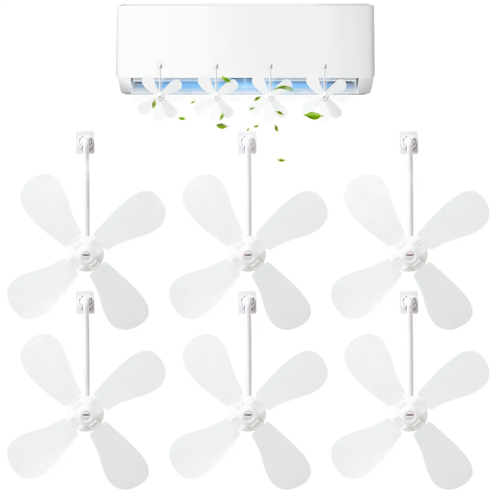 Air Conditioner Deflector 6Pcs Adjustable Anti-Direct Wind Baffle Universal Wall-Mounted Fan Cover for Office Bedroom Home