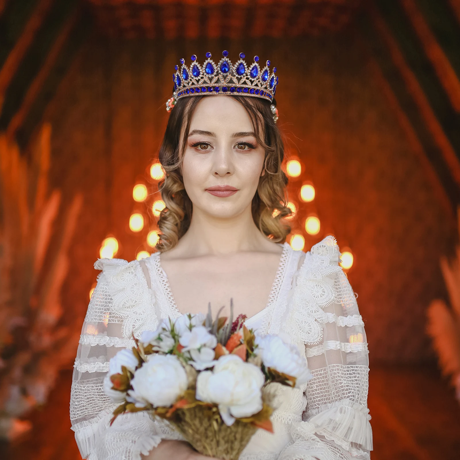 

Bridal Tiara Rhinestone Crown for Women Birthday Party Accessories Zinc Alloy Headpiece Decorations Prom