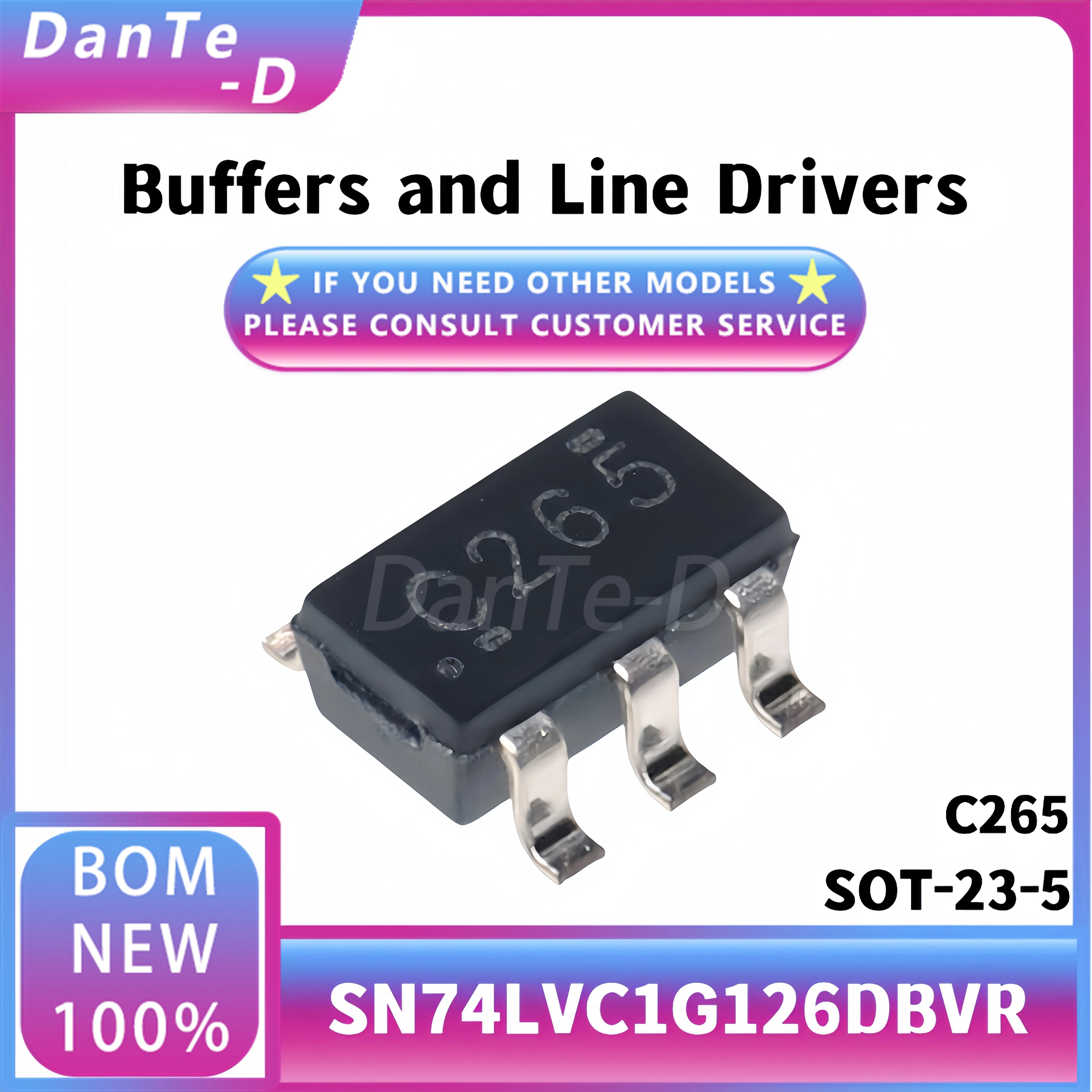 10pcs SN74LVC1G126DBVR SOT-23-5 Silkscreen C265 Three-state output single bus buffer gate Original authentic