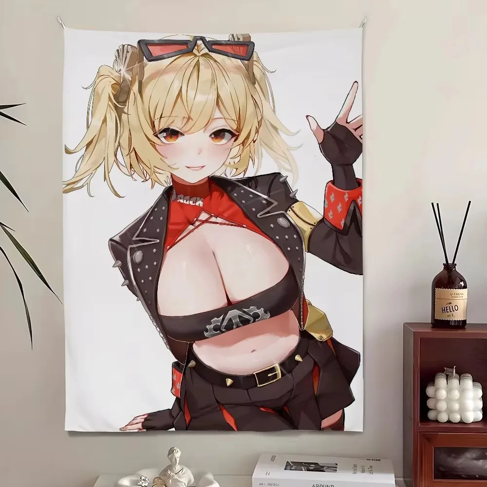 Hot Burnice Sex Zenless Zone Zero Character Tapestry, Wall Art for College Dormitory Living Room Bedroom Decoration