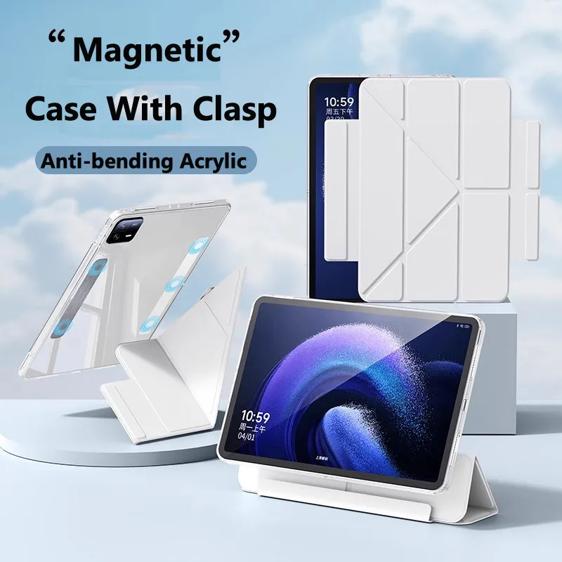 Magnetic Suction Case with Clasp for Xiaomi MI Pad 6 11 2023 6 Pro 11 Inch for Xiaomi Pad 5 11inch 5 Pro 11 Multi Folding Cover