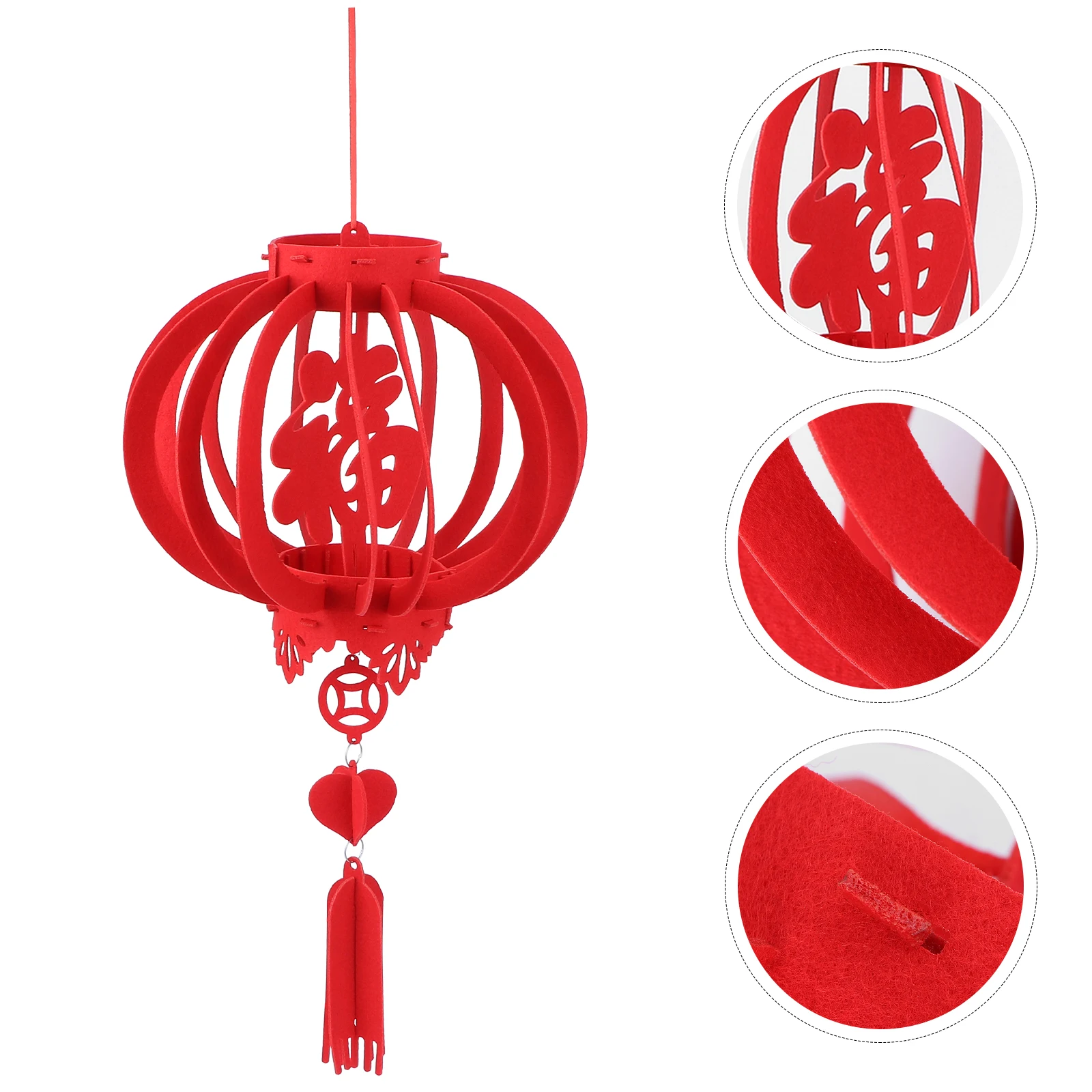 

Non woven Fabric Red Chinese Lanterns for Spring Festival Decor Lucky Hanging Party Banquet Outdoor Scene Layout