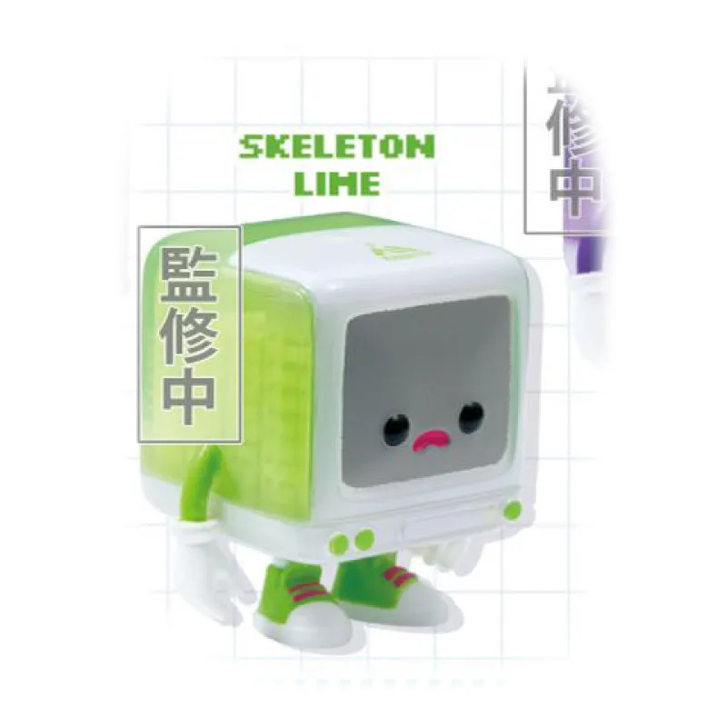 레트로 컴퓨터 소년 귀여운 투명 장식품 장난감 Q버전 액션 피규어 가샤폰 수집용 장난감