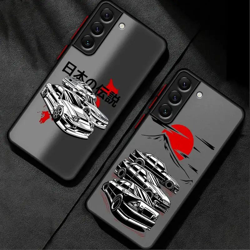 phone cases for Samsung Galaxy S23 Ultra case S20 9 S24 S21 FE Note20 S10 S22 10 Luxury Cover funda Japanese Legend Car Red Sun