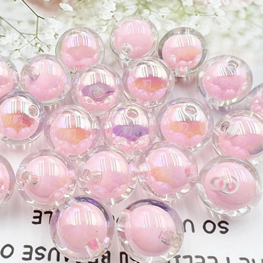 108 Stück 8mm Acrylperlen in Pink, Abstandshalterperlen. Lose Perlen DIY Perle in Perle Handmaterial, Dekorationsperlen – Detail 6