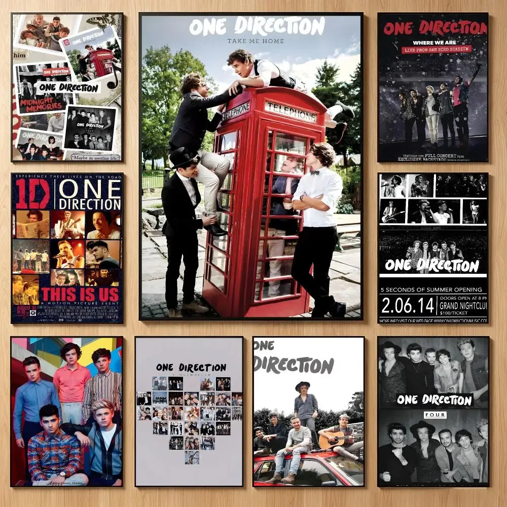 Pop Band O-One Direction Poster Classic Self-Adhesive PP Wall Sticker for Living Room Bar Decor Gift