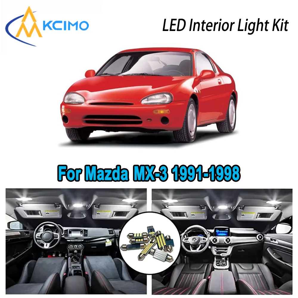 High-Quality LED Interior Kit for Mazda	MX-3 1991-1998 1992 1993 1994 1995 Premium Error-Free Dome Map Trunk Automotive Lamps