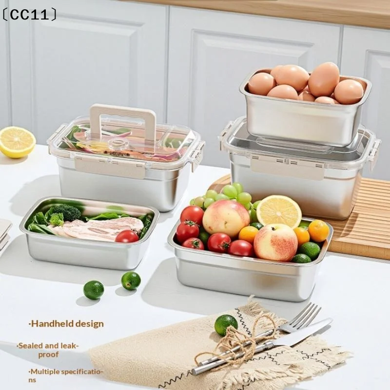 Leakproof Stainless Steel Bento Box Large Capacity Microwave Safe Portable Lunch Box Food Storage Container〔CC11〕