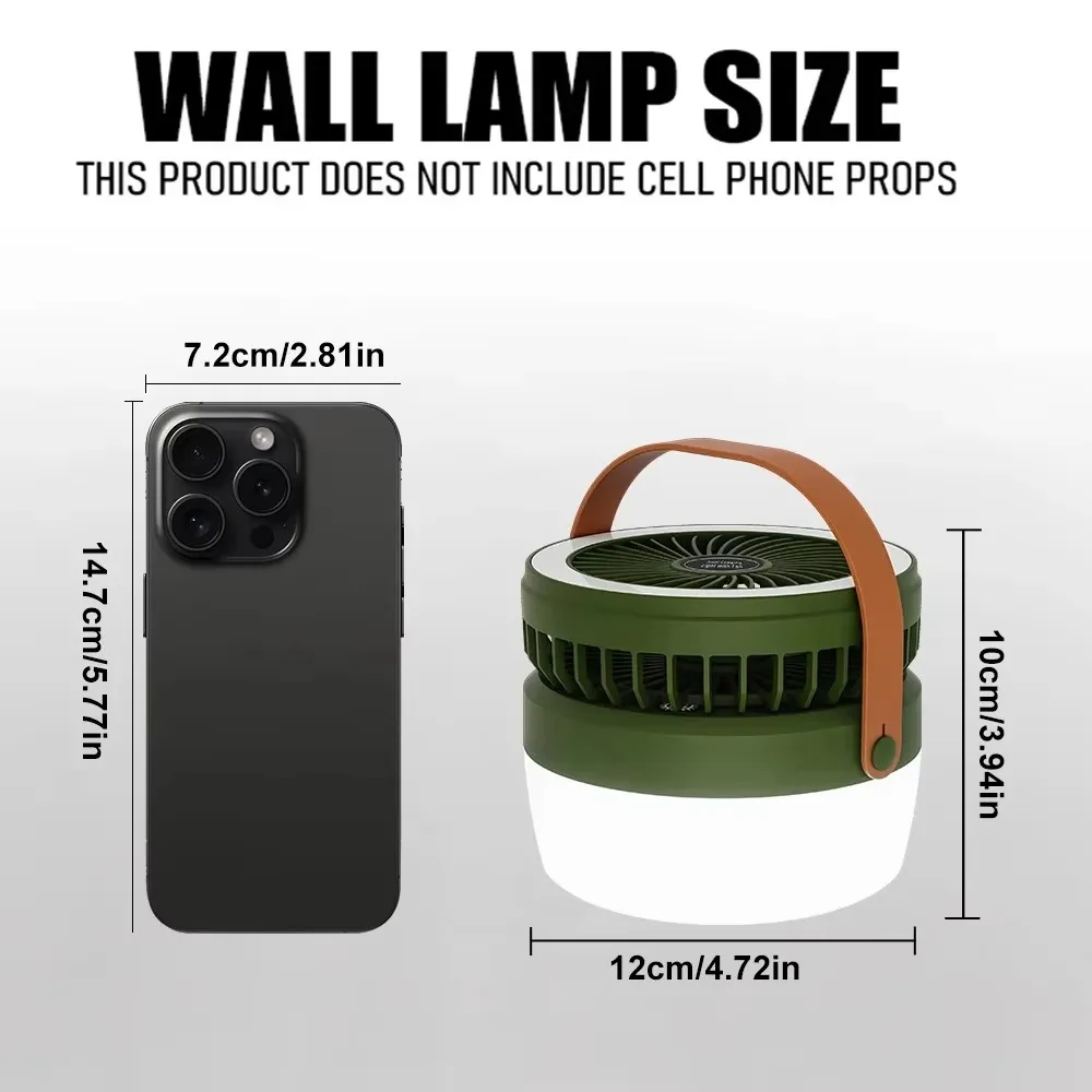Multifunctional Solar Camping Lamp with Fan Rechargeable Ultra Long Runtime Outdoor Light Emergency Lantern for Power Outage