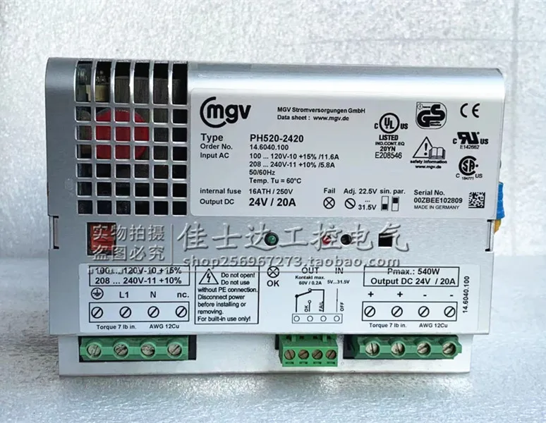 

Original German MGV PH520-2420 Switching Power Supply 14.6040.100 100-240V Spot