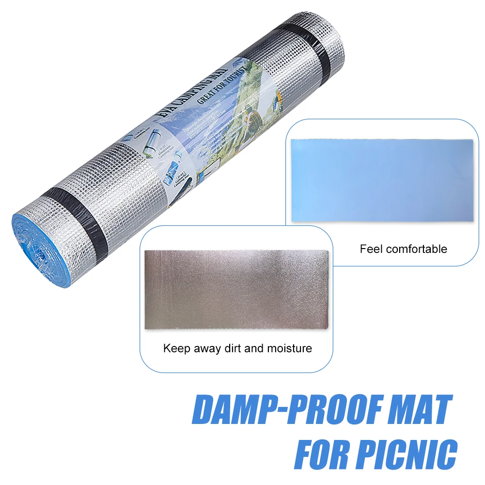 Outdoor Camping Mat Air Mattress Picnic Blanket Picnic Mat Pads Dampproof Beach Mat 180*50*0.6cm Aluminum Foil Mat Camping