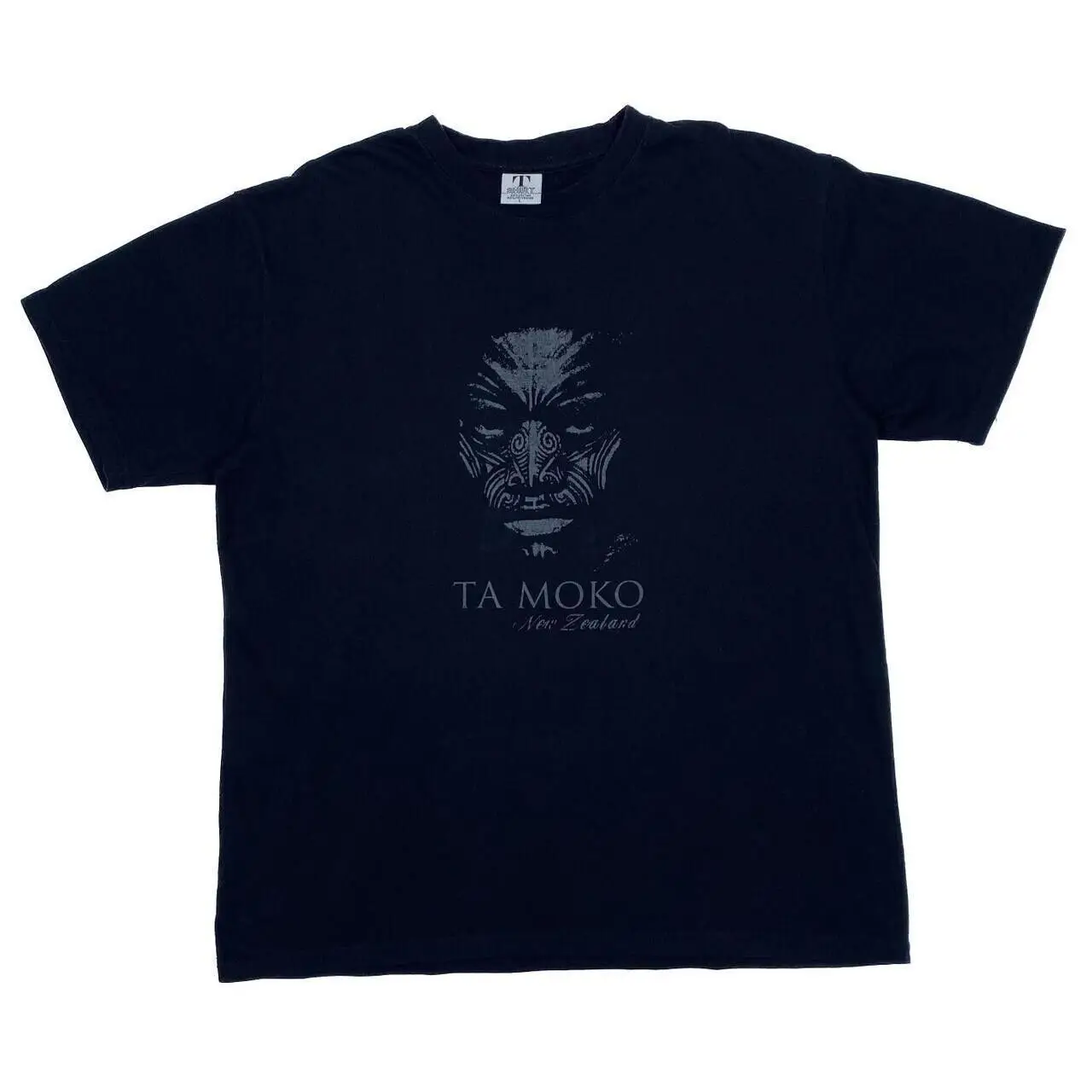 Early 00’s TA MOKO “New Zealand” Souvenir Spellout Graphic T-Shirt Large Black