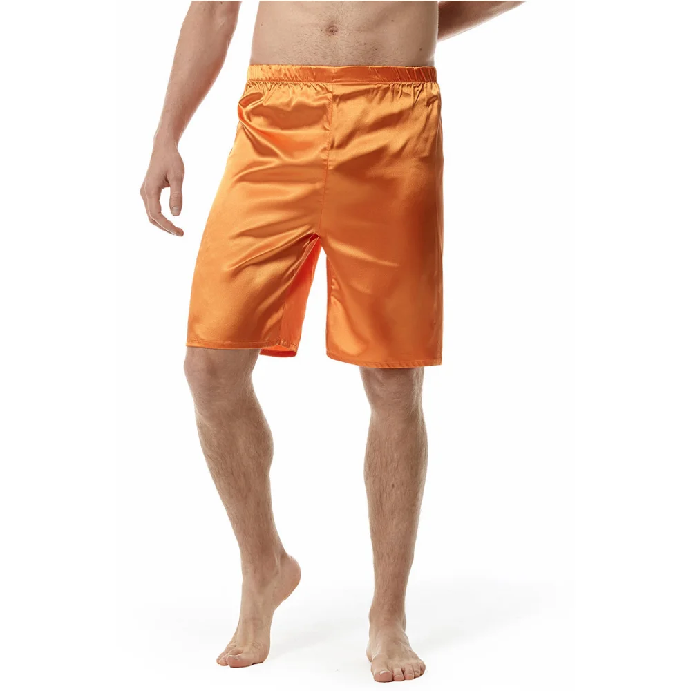 Pyjama de sommeil en satin doré pour homme, pantalon court décontracté, lisse, confortable, bas de maison décontractée, sous-vêtement de salon,