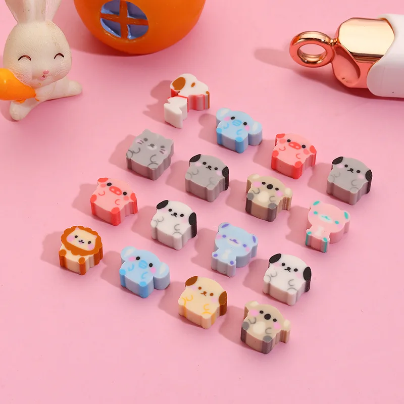 10Pcs/Lot Cute Little Puppy Boo Eraser Slice Eraser Mini Rubber For Pencil Error Correct Kids School Office Stationery Gifts
