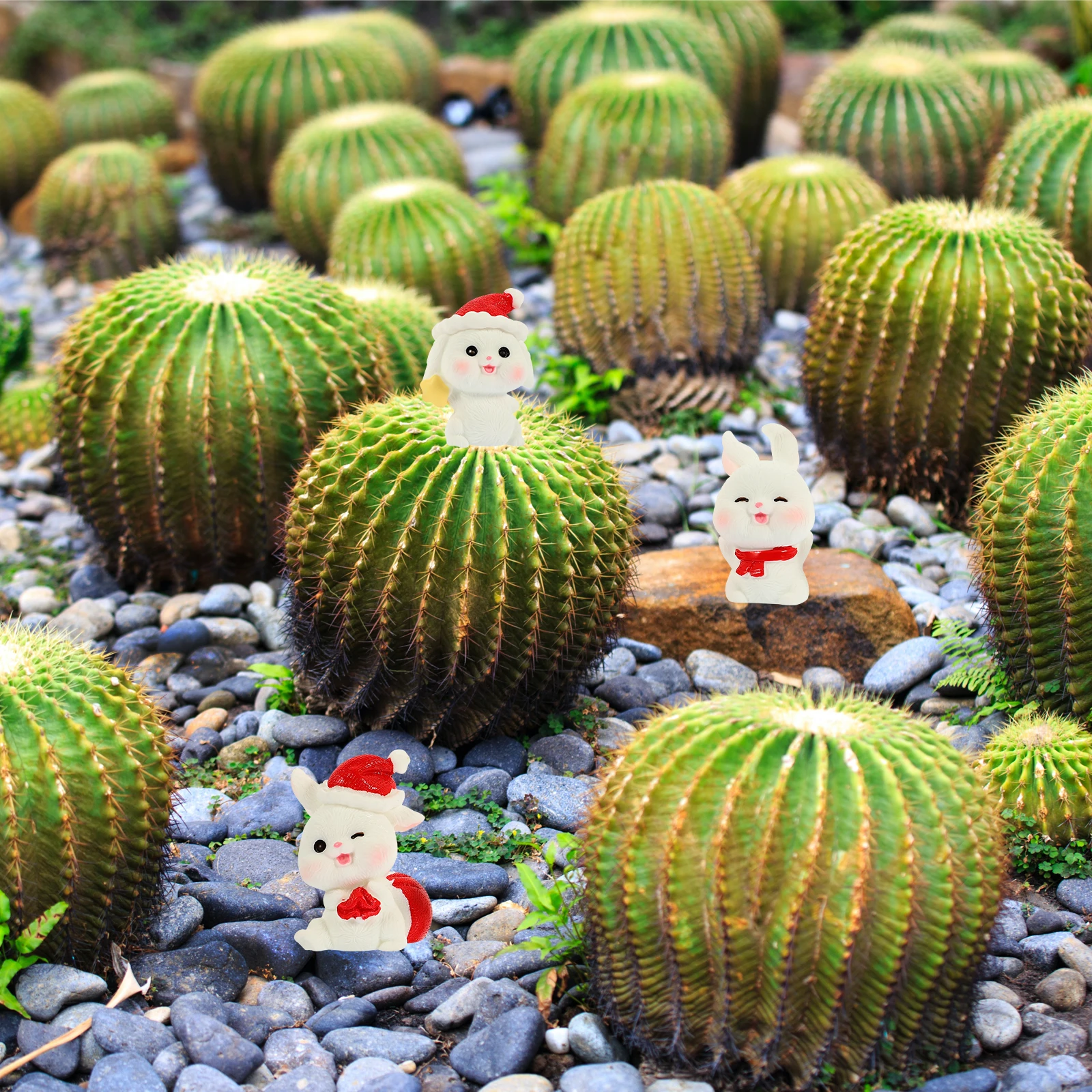 

10Pcs Miniature Xmas Snow Sled Rabbit Resin Mini Rabbit Ornaments Christmas Party Supplies Adorable Desktop Decor