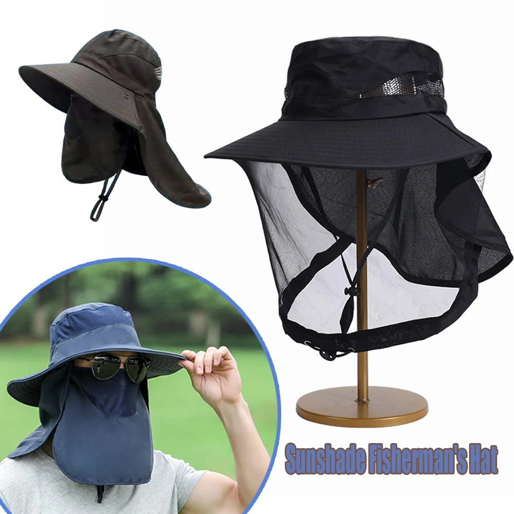 Anglerhut für Damen und Herren, UPF 50 Sonnenhut mit Nackenschutz, UV-Schutz für Wandern, Klettern, Reisen, Outdoor-Sonnenhut für Damen und Herren