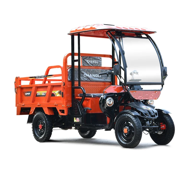 

(Sea transport) Changli electric tricycle small off-road vehicle dump truck hydraulic lift pump agricultural transport high truc