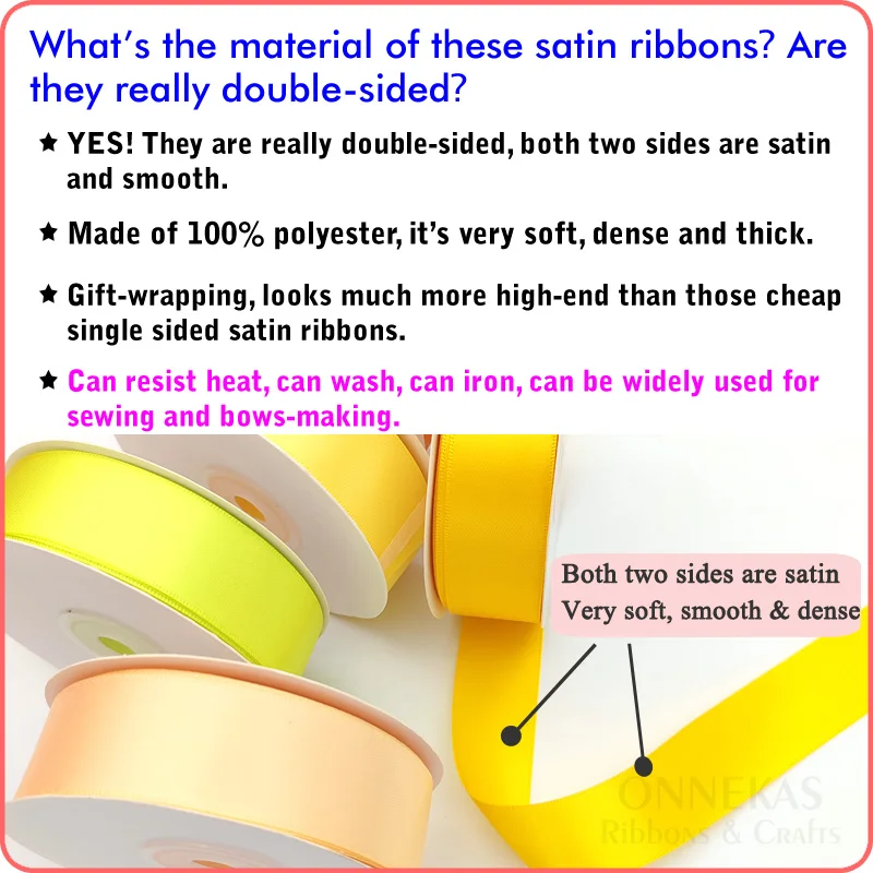 (43-84) 22.5Meters 6/9/16/25/38mm Double Sided SATIN RIBBON Top Quality 100% Polyester Double Face Silky Ribbon for Eternal Rose