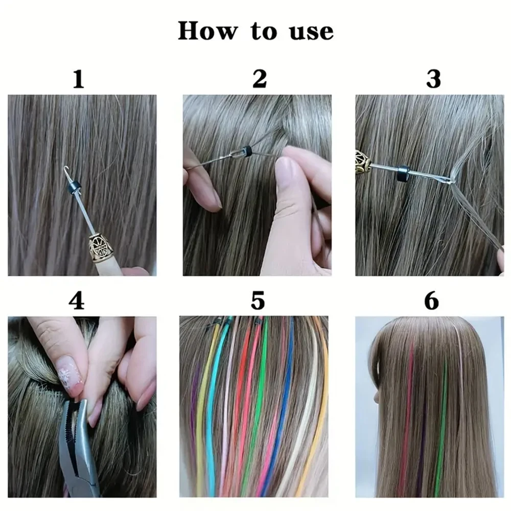 Extensões de cabelo sintéticas coloridas com queratina fusão, peruca Y2K Lolita Cosplay para mulheres e meninas, peruca reta, 40cm, 10 raízes por embalagem