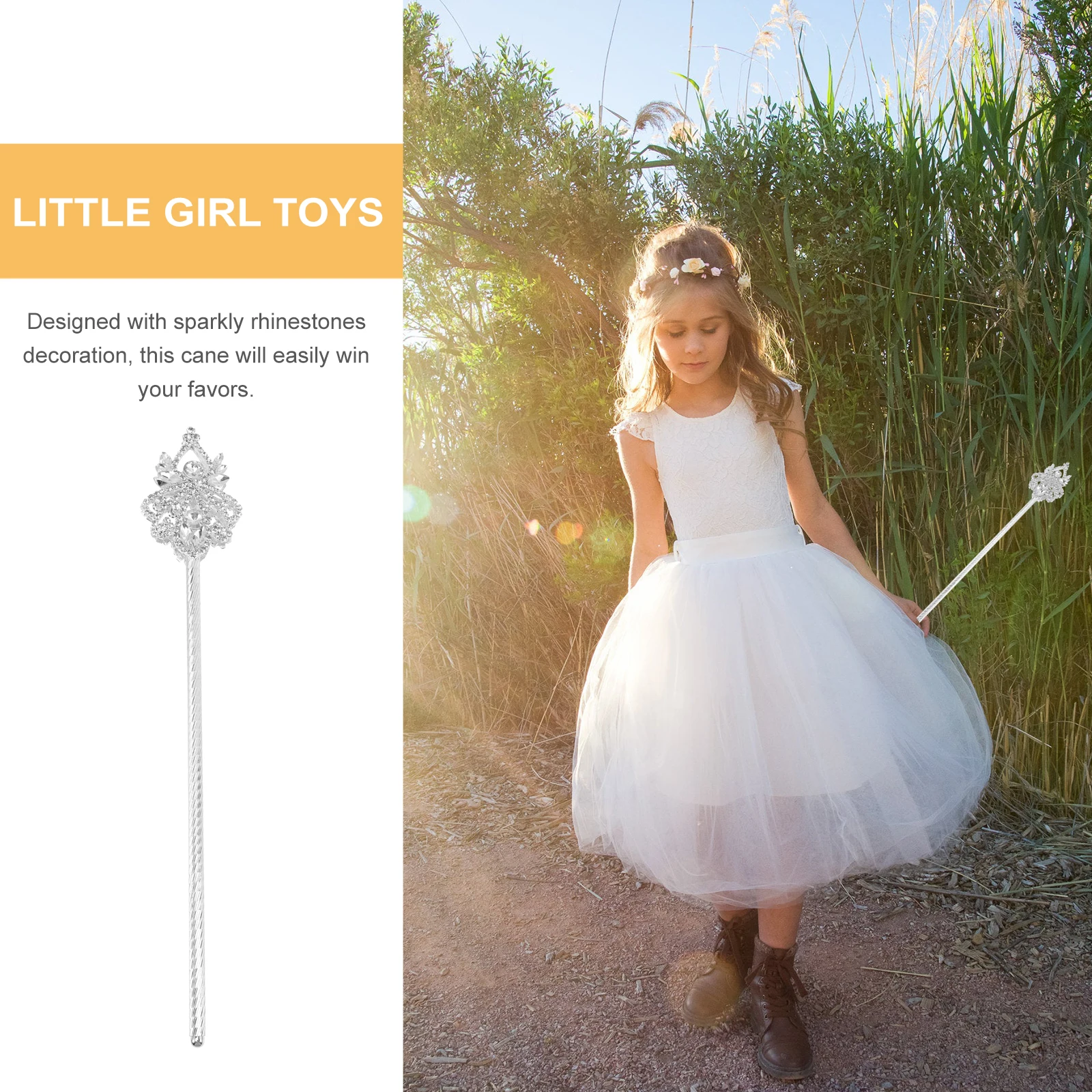 

Wands Scepter Props Rhinestone Cane Women Kids Halloween Costume Sky-blue Cosplay Walking Canes for Party Role Play Elegant
