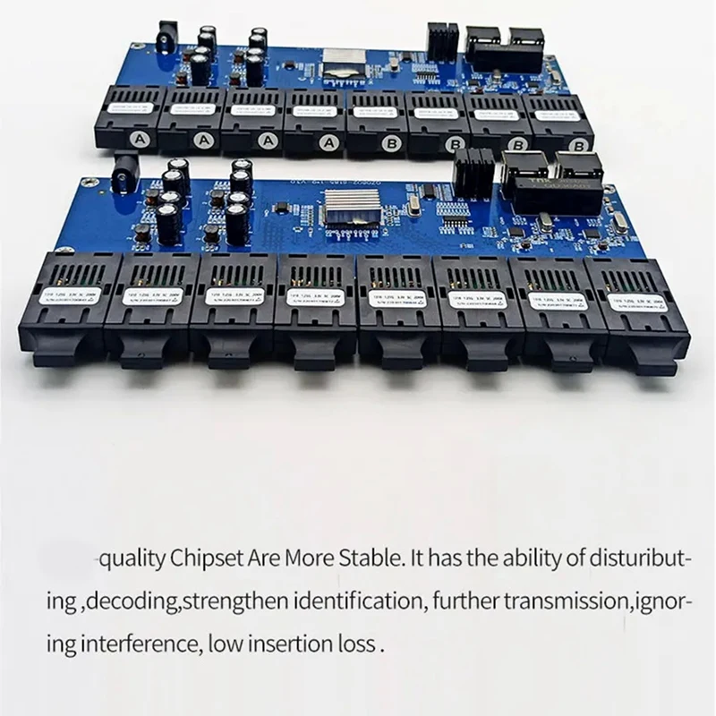Gigabit Ethernet Fiber Switch Media Converter 8 Fiber Port 2 RJ45 Fiber Port Optical Transceiver 20KM SC Single Mode