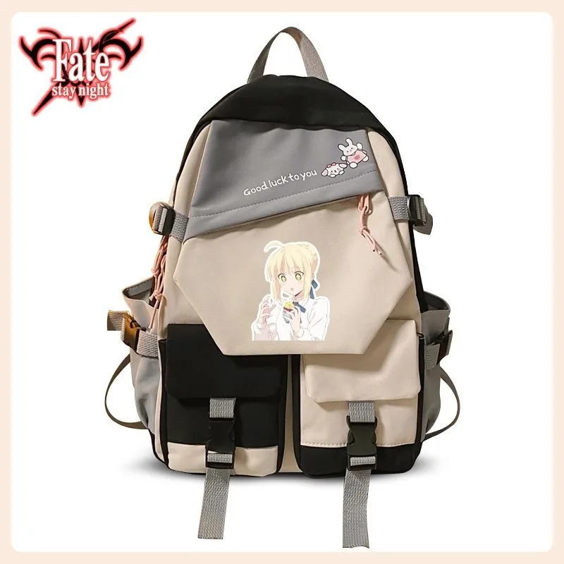 

30×43×14cm Black Blue Green Red, Fate, Student Kids Teens School Bags, Large Capacity Mochilas Anime Backpacks For Girls Boys