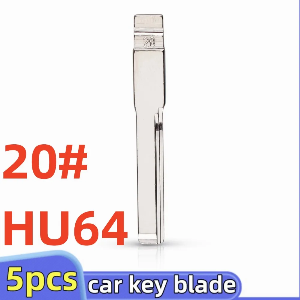 5pcs 20# HU64 Metal Uncut Blank Flip Remote Key Blades for Keydiy KD VVDI JMD Remote Car Key Blade