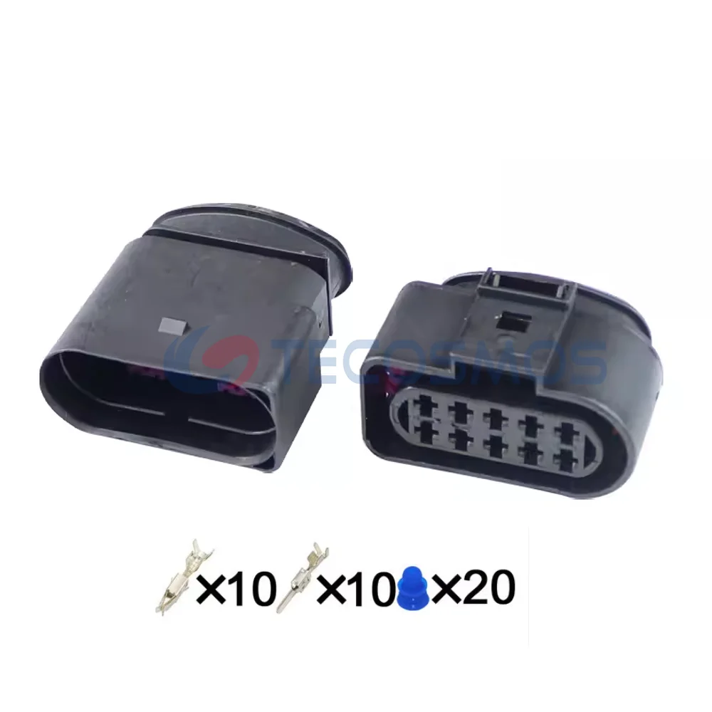 10 Pin Car Waterproof Connector Auto Electrical Halogen Headlight Plug Lamp Connector 1J0973835 1J0973735 For VW Audi Magotan
