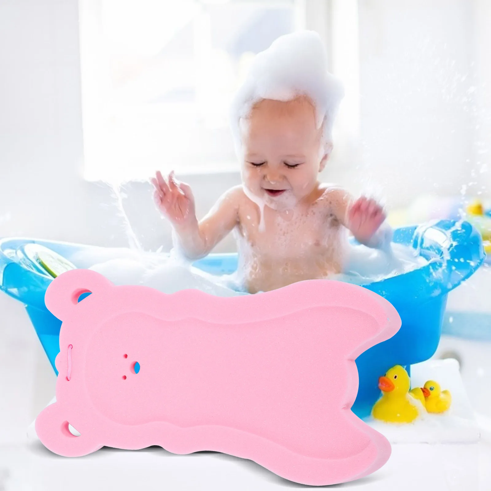 

Baby Bath Mat Comfortable Cartoon Shower Cushion Non Slip Infant Sponge Pad Skid Proof Pp Holder Soft Safe Practical Bath Tub