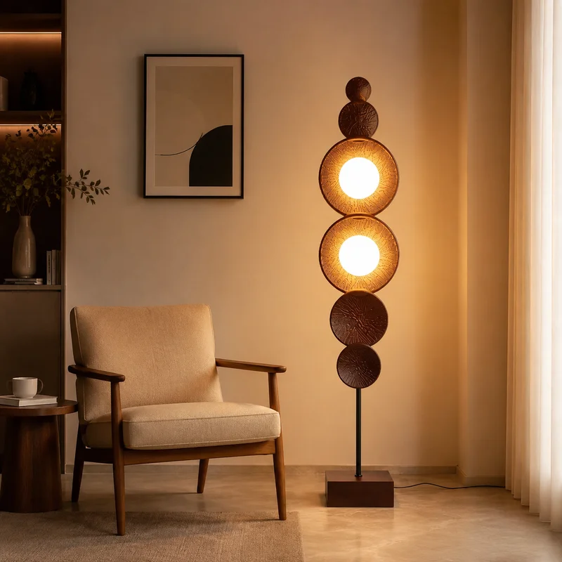 Modern Sculptural Stacked Circle LED Accent For Living Room Bedroom Reading Nook Entryway Apartment Decor Indoor Floor Lamp
