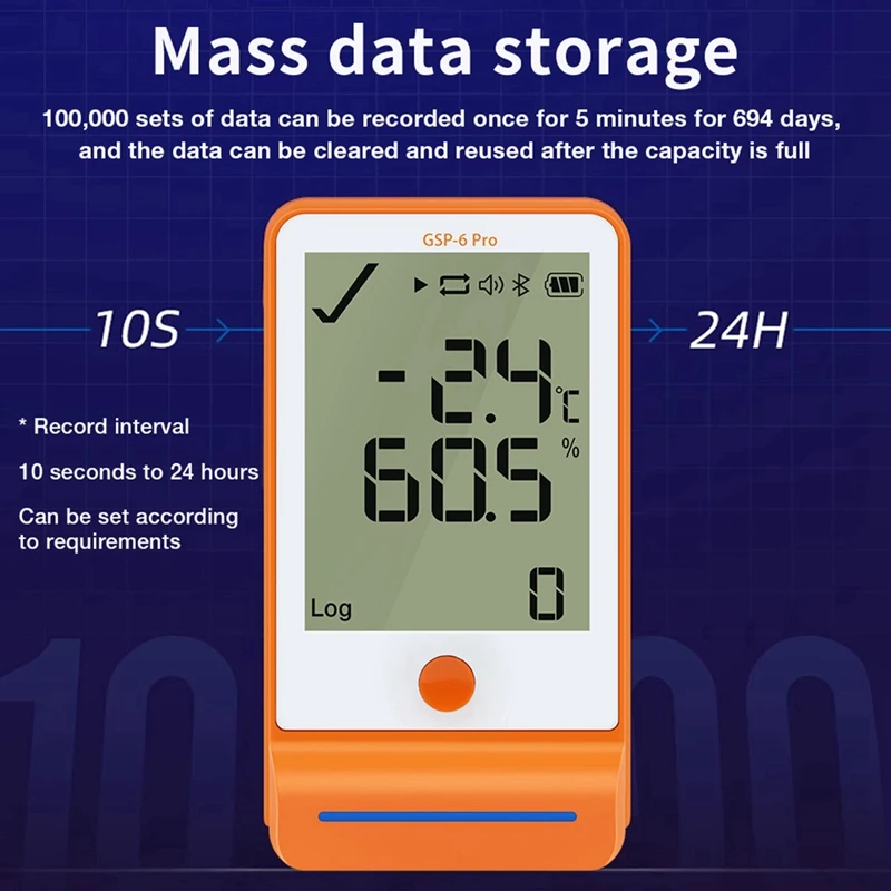 Temperature Humidity Monitor Thermometer Digital Data Logger Recorder Cold Chain Transportation Greenhouse-A14I