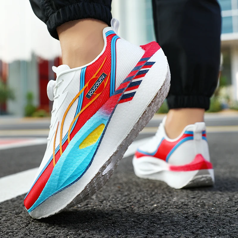 أحذية الجري الرجالية المصنوعة من الكربون، أحذية الماراثون الرياضية المتخصصة للتنفس، خفيفة الوزن للنساء، أحذية رياضية مريحة غير قابلة للانزلاق