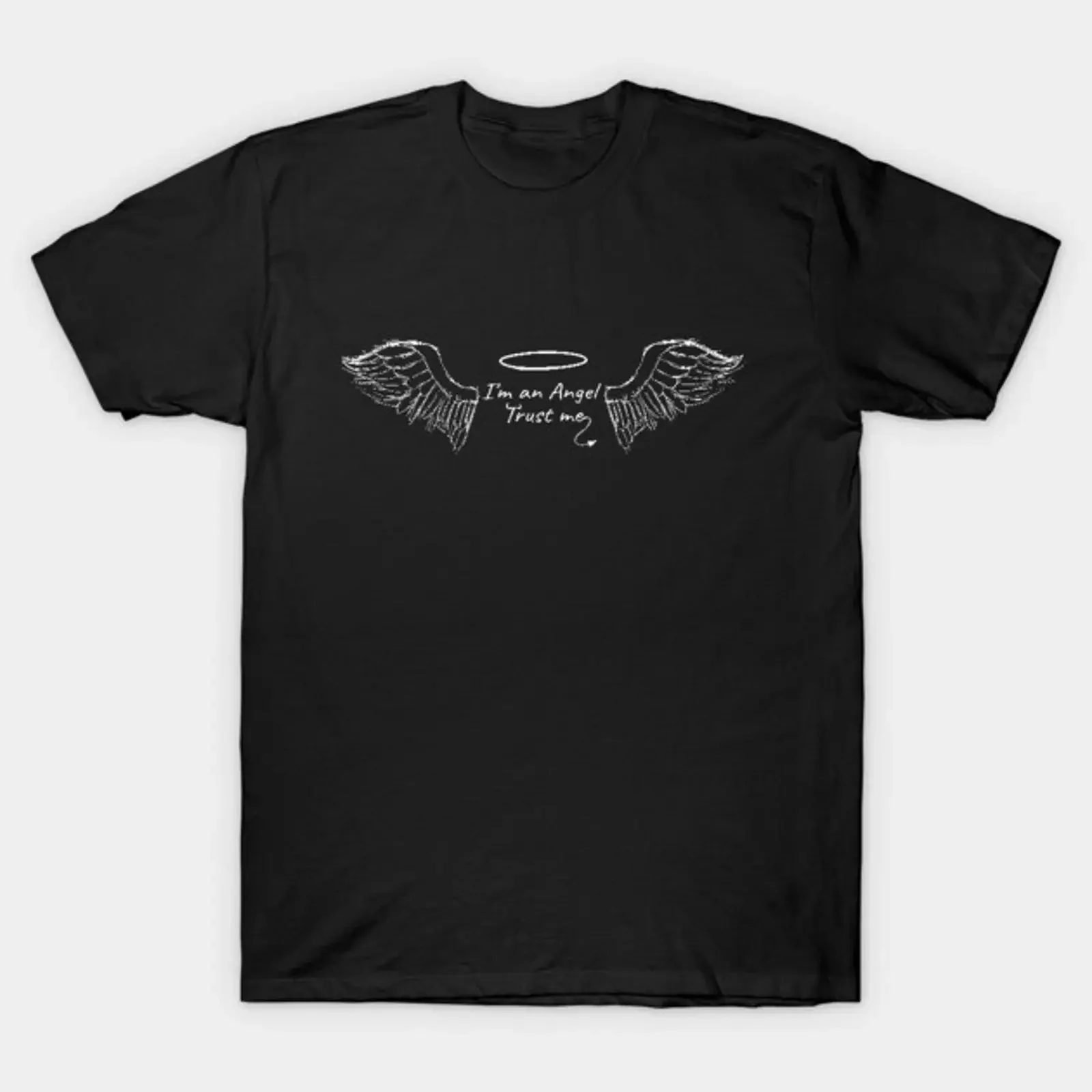 T-shirt vintage « I'm an angel Trust me » pour homme, unisexe, imprimé, doux, pour un usage quotidien, streetwear, vêtements de créateur