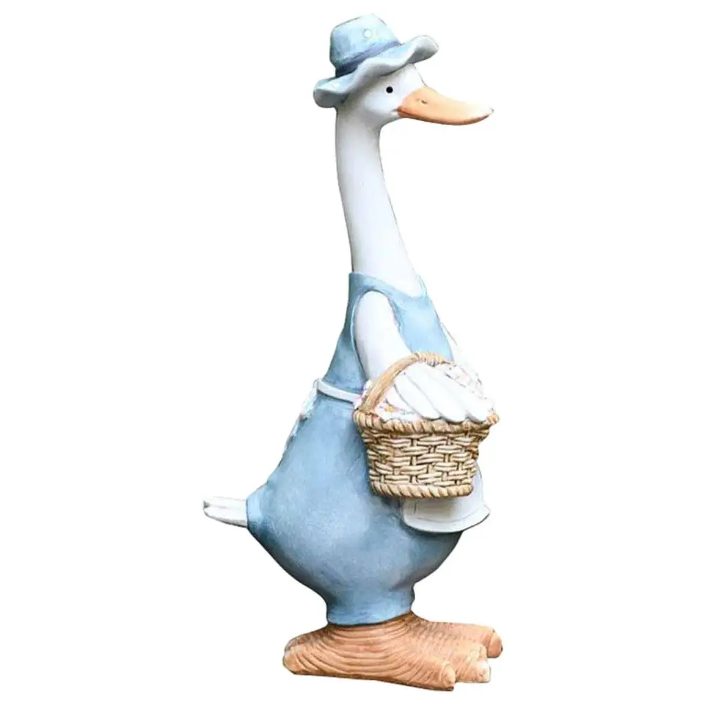 Garden Statues Lovely Lifelike Resin Duck Sculpture Yard Backyard Lawn Housewarming Décor Gift Collectible 12''