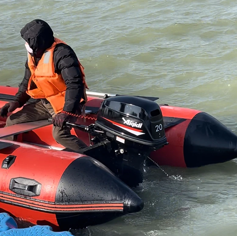 محرك Fora De Borda AIQIDI De Fabrica 20HP 2 Tempos Dois Cilindros Motor Fora De Borda A Gasolina Com Inclinacao Manual #5