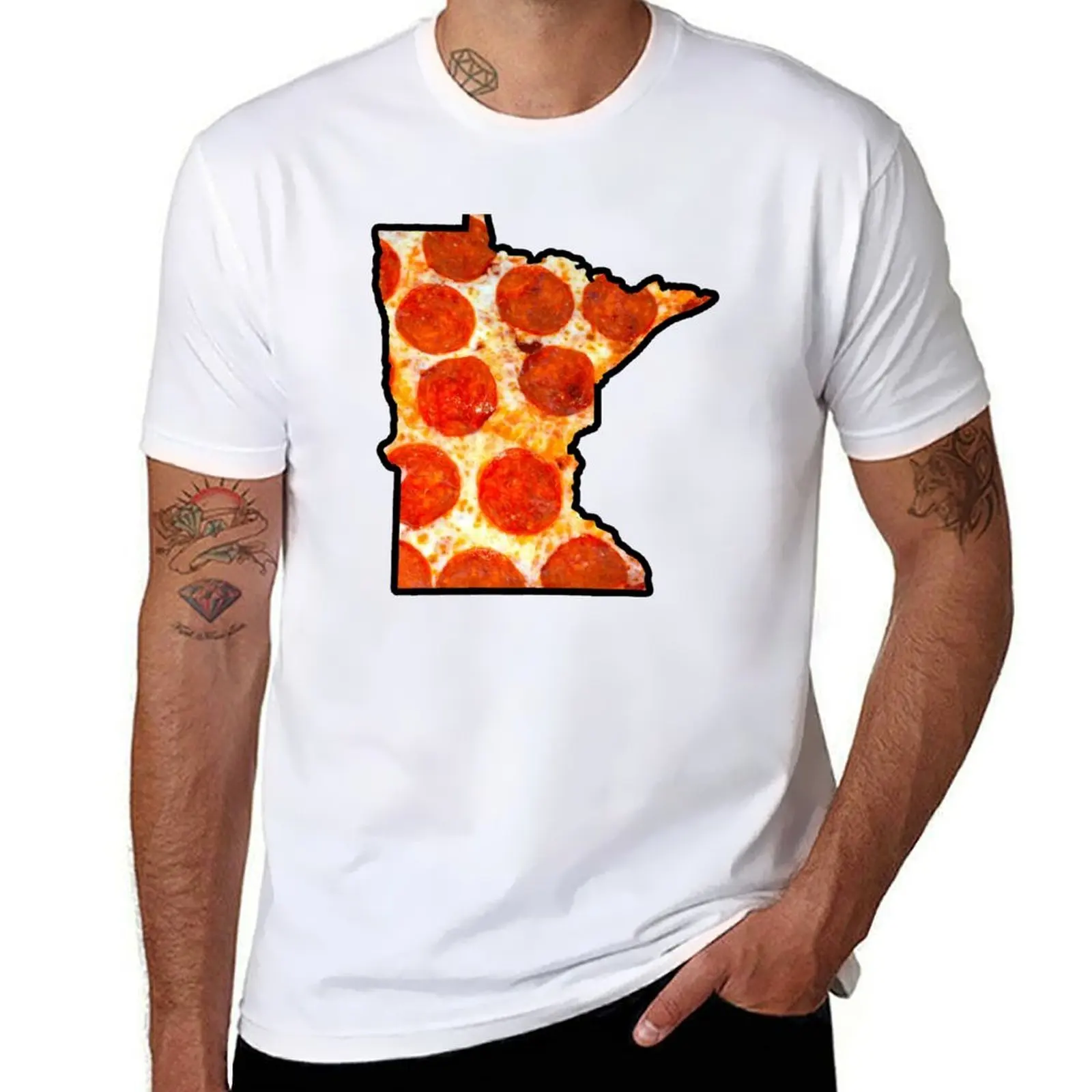 

Minnesota Pepperoni Pizza T-Shirt graphic t shirts for man man t shirt cotton high quality T-Shirt